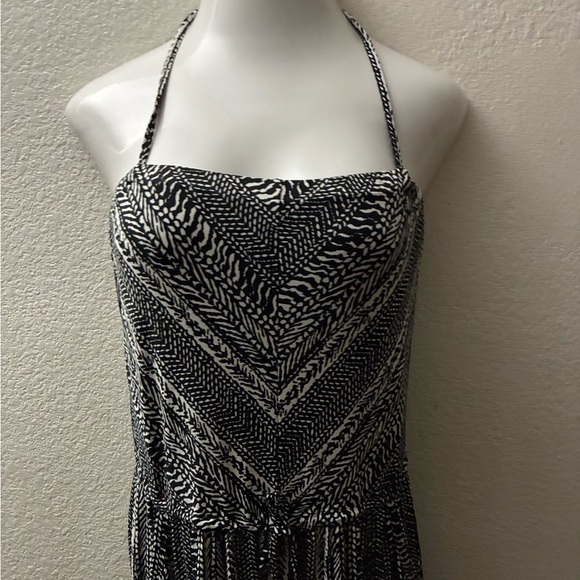 Robin Piccone Black & White Abstract Print Halter Jumpsuit Cover-Up S - Picture 5 of 14